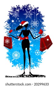 Christmas shopping, fashion woman for your design