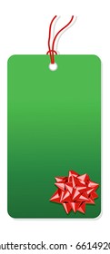 Christmas shopping green label isolated over white background