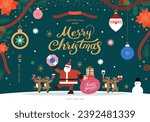 Christmas shopping illustration. Web-Baner. POP-UP. 