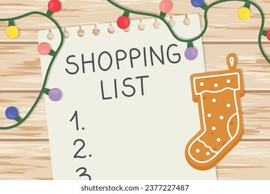 Weihnachtsshopping list - Vektorgrafik