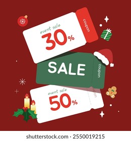 Navidades Compras Venta Ilustración de Cupón