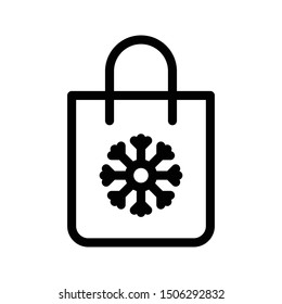 christmas shopping thin line vector icon