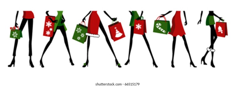 christmas shopping vector