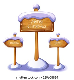 Christmas sign boards isolated. EPS 10. Transparency. Gradients.