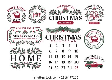 Christmas Sign Making Bundle, Farmhouse Christmas, Farmhouse Christmas Bundle, Vintage, Farm Fresh