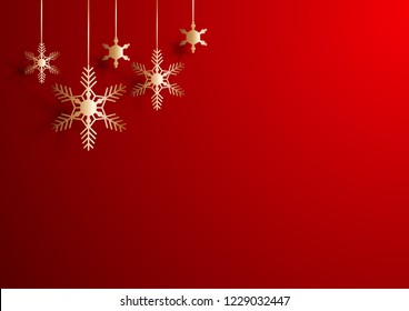 christmas sign with paper cut art and craft style on color Background