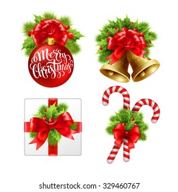 Christmas sign set. Vector Illustration EPS 10