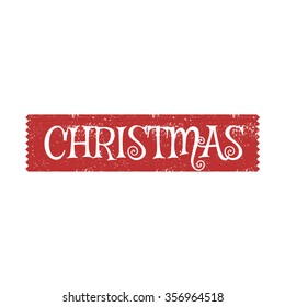 Christmas sign wrapping, vector