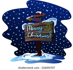 Christmas signpost