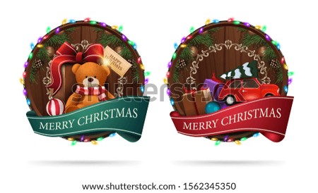Similar – Image, Stock Photo wooden toy car carries on top a pine cone