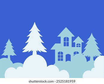 Plano de fundo da moldura da borda da silhueta de Natal