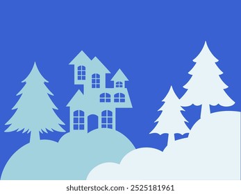 Christmas Silhouette Border Frame Background