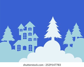 Christmas Silhouette Border Frame Background