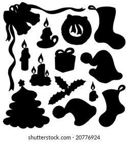 Colección de silueta navideña 01 - ilustración vectorial.