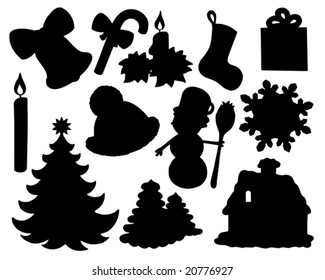 Christmas silhouette collection 02 - vector illustration.