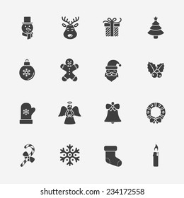 Christmas silhouette icons collection