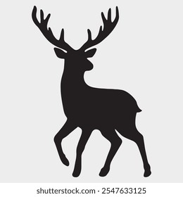 Christmas silhouette vactor animals Reindeer