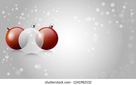 Christmas silver Background with different color balls