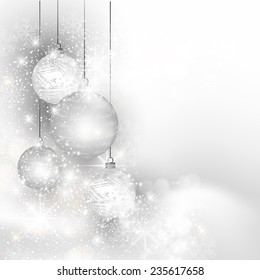 Christmas silver background, easy all editable