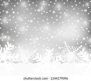 Christmas silver background , New Year vector illustration