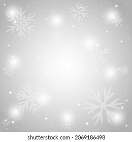 Christmas silver background with snowflakes