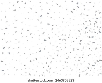 Christmas silver Rectangular glitter confetti background. White festive texture