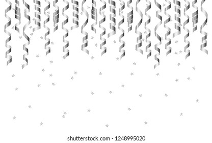 Christmas silver serpentine concept banner. Realistic illustration of Christmas silver serpentine vector concept banner for web design