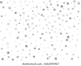 Weihnachtssilber-Quadrat Konfetti. Vektorgrafik.