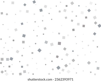 Christmas silver square confetti. Vector illustration.