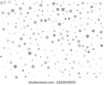Christmas silver square confetti. Vector illustration
