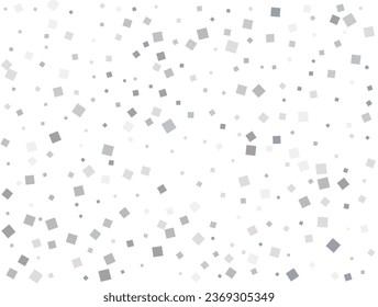 Confeti cuadrado de plata de Navidad. Ilustración vectorial.