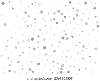 Christmas silver square confetti. Vector illustration.