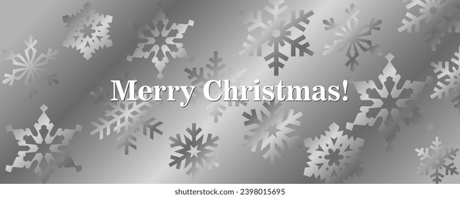 Fondo vectorial de plata de Navidad con copos de nieve para tarjetas, portada, volante, afiche, invitación de lujo, vale prestigioso e invitación. Moderna y lujosa plantilla de invierno.