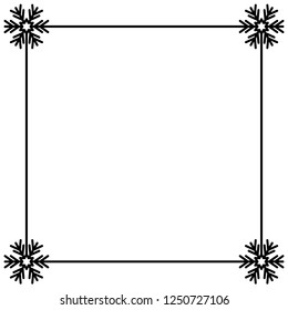 Marco simple de Navidad con copos de nieve