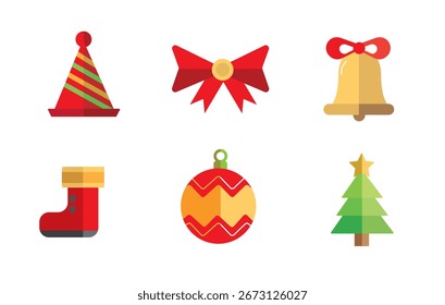 Christmas simple icon collection vector design illustration