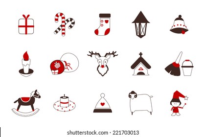 Christmas simple icons A