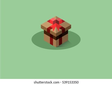 Christmas Single signs with Gift vector sketch icon isolated on background.Isometric Christmas  Single signs sketch icon for geometric, website or app.