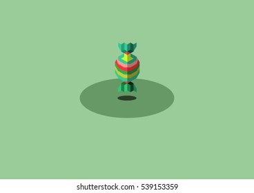 Christmas Single signs with a vector sketch icon isolated on background.Isometric Christmas  Single signs sketch icon for geometric, website or app.
