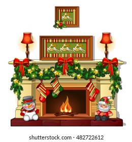 Christmas Fireplace Sketch Images Stock Photos Vectors Shutterstock