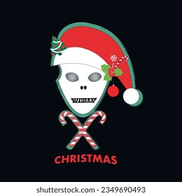 
Christmas skull illustration Happy new year design