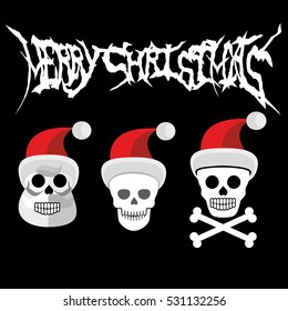 Christmas skull-grunge.vintage design t-shirts