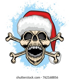 Christmas skull-grunge.vintage design t-shirts