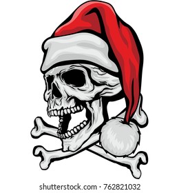 Christmas skull-grunge.vintage design t-shirts