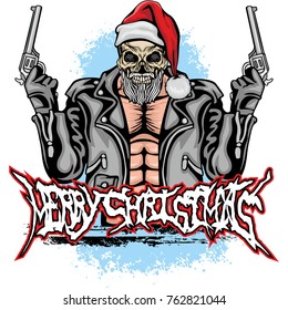 Christmas skull-grunge.vintage design t-shirts