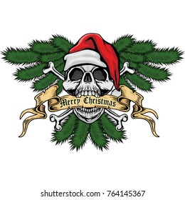 Christmas skull-grunge.vintage design t-shirts