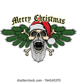Christmas skull-grunge.vintage design t-shirts