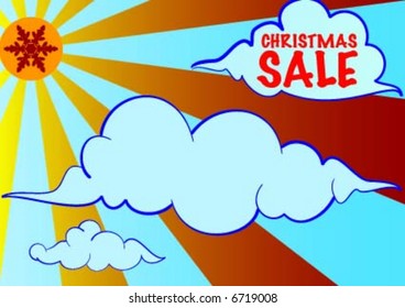 Christmas slae on the clouds