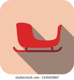 Christmas sled flat icon design, vector illustration
