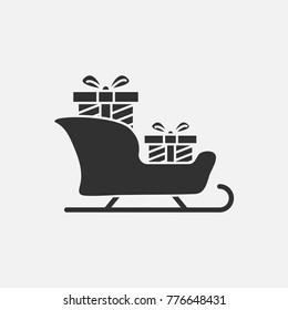 Christmas sled icon illustration isolated vector sign symbol