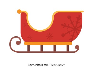 christmas sled icon on white background